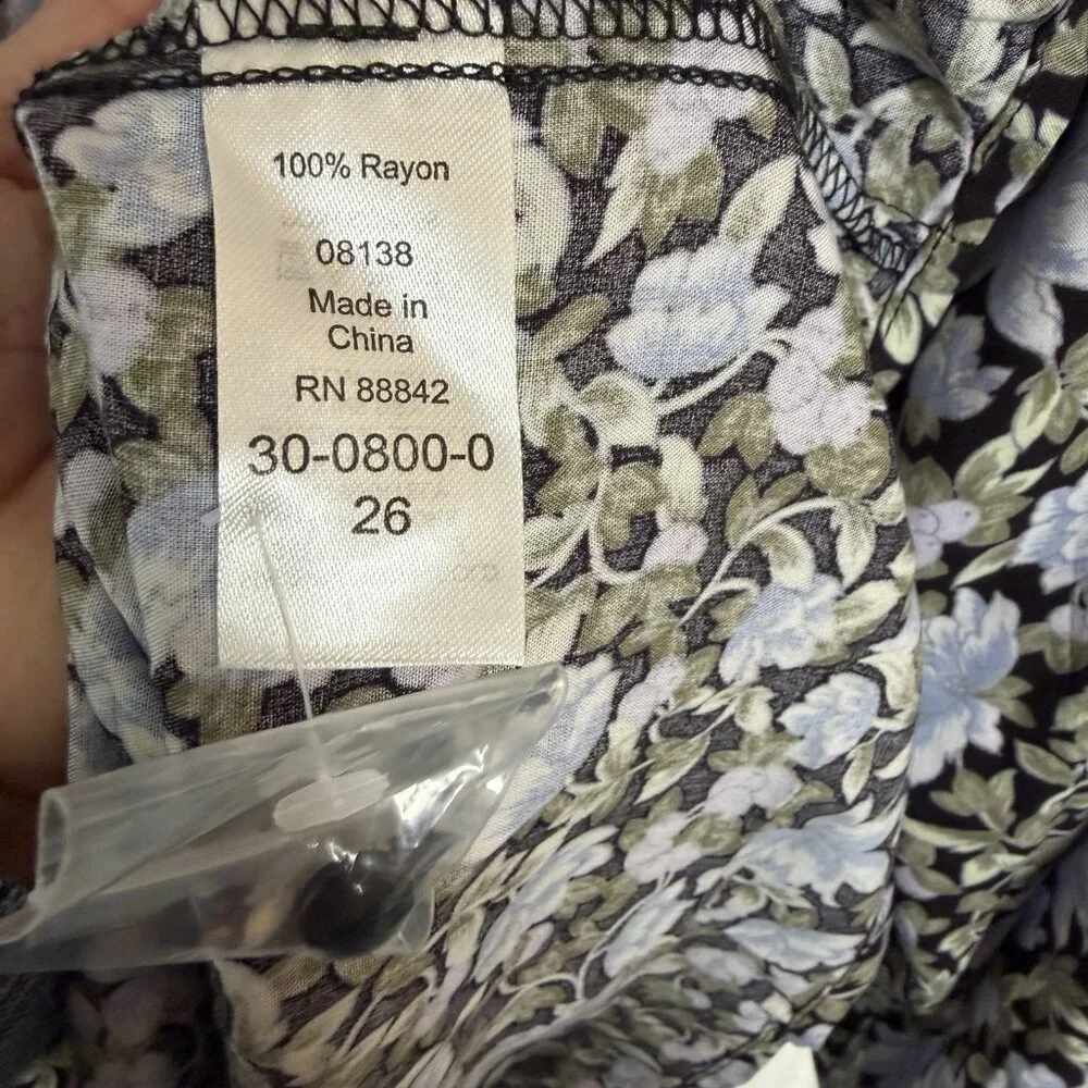 Ellos NWT Women's Top Blue Floral Drapey Office Work Romantic Fairy Plus Size 26 - Picture 11 of 15